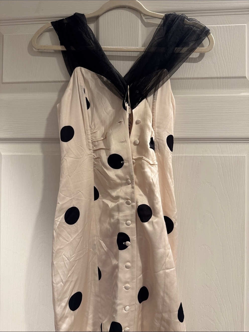 For Love And Lemons Black Polka Dots and Sheer Black